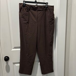 Talbots Brown Trousers Relaxed Fit Cotton Blend
